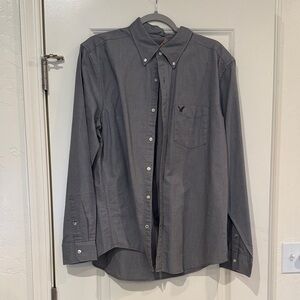 American Eagle Outfitters Charcoal Button-Down Shirt